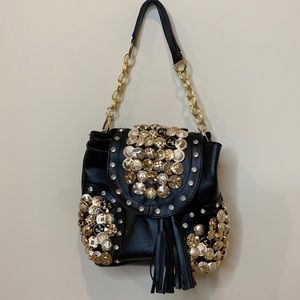 Nasty Gal black studded handbag